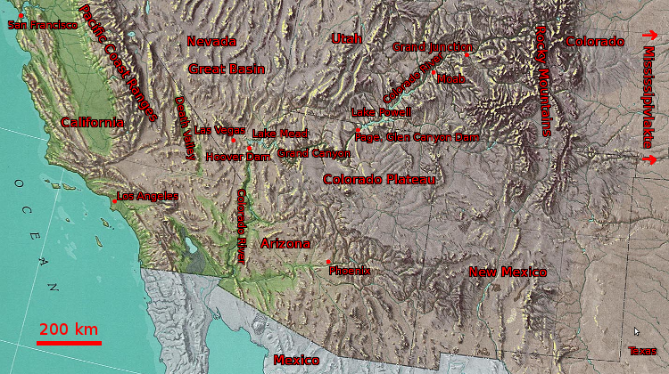 Geografie van de South-West USA