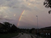 Wolken voor regenboog