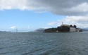 Alcatraz en de Golden Gate Bridge