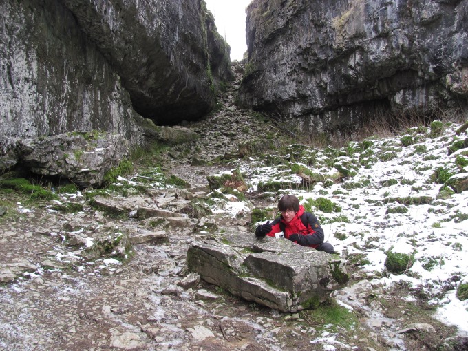 Groepsfoto in Trow Gill (vanuit de groep)